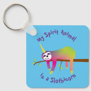 Min Spirit Animal är en Slothicorn. Nyckelring