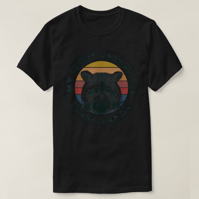 Min Spirit Animal är en Sopor Panda-lustig Racoon  T Shirt (Design framsida)