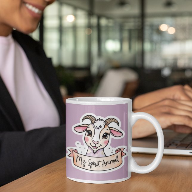 Min Spirit Animal Goat Mugg (This adorable, "my spirit animal" goat mug would make a great gift for someone special! )