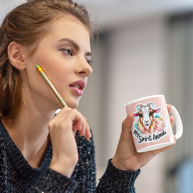 Min Spirit Animal Goat Mugg (This adorable, "my spirit animal" goat mug would make a great gift for someone special! )