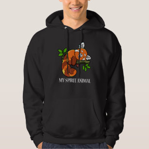 Min Spirit Animal Red Panda Lazy Sleeping Red Pand Hoodie