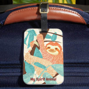 Min Spirit Animal Sloth Luggage Tag Bagagebricka