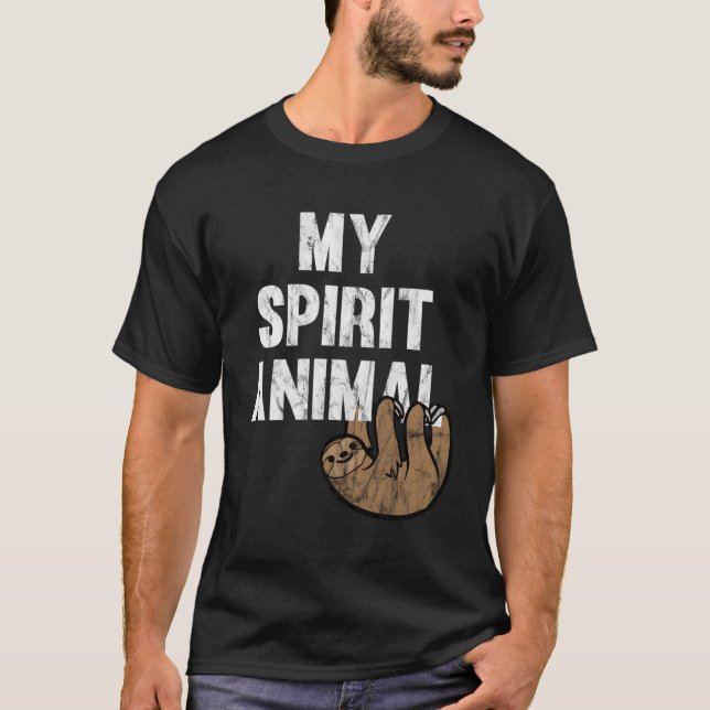 Min Spirit Animal Sloth T Shirt (Framsida)