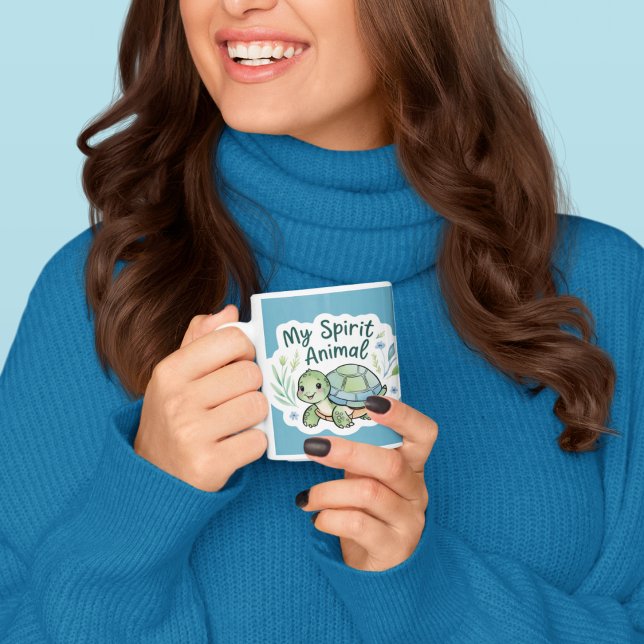 Min Spirit Animal Turtle Mugg (This adorable, "my spirit animal" turtle mug would make a great gift for someone special! )