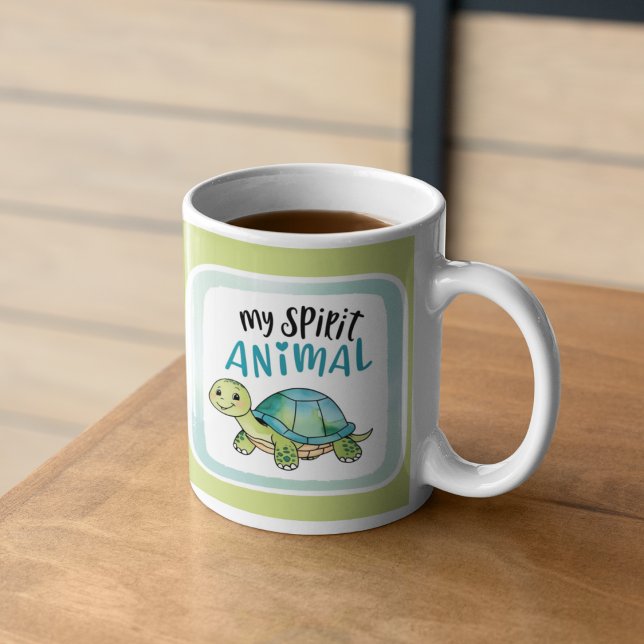 Min Spirit Animal Turtle Mugg (This adorable, "my spirit animal" turtle mug would make a great gift for someone special! )