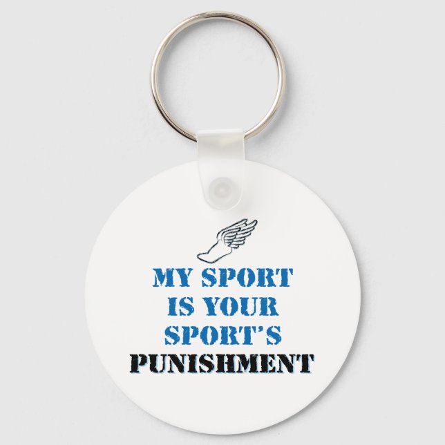 Min sport är ditt idrottsstraff - spåret nyckelring (Framsida)