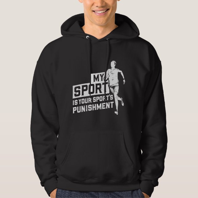 Min sport är er idrotts Cross country Hoodie (Framsida)