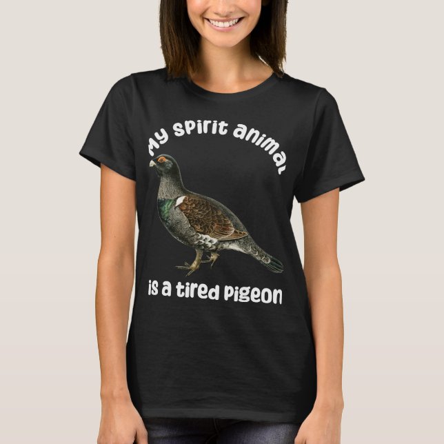 Min spritual Animal är duva Funny Animal T Shirt (Framsida)