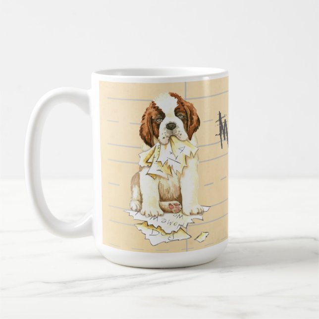 Min St. Bernard Ate min hemläxa Kaffemugg (Vänster)