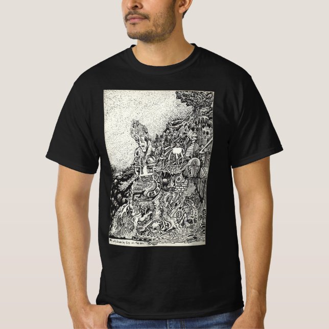 Min stad driven av eld ut i havet t shirt (Framsida)