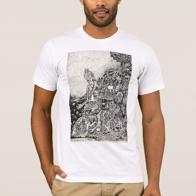 Min stad driven av eld ut i havet t shirt (Framsida)