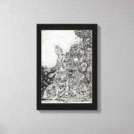 Min stad drivs av brand i havet. kanvastryck