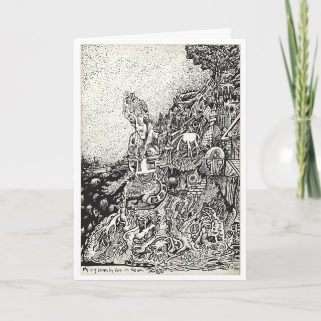 Min stad drivs av brand i havet... kort (Framsida)