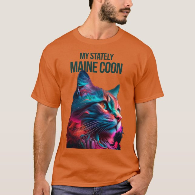 Min ståtliga Maine Coon T Shirt (Framsida)