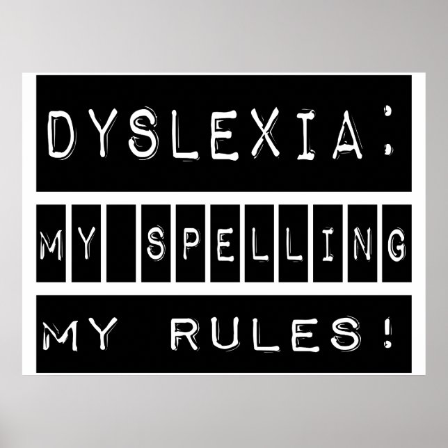 Min stavning mitt Regler! Dyslexic Poster (Framsidan)