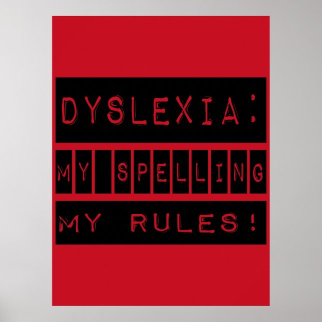 Min stavning mitt Regler! Dyslexic Poster (Framsidan)