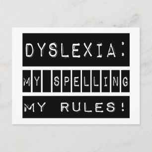 Min stavning mitt Regler! Dyslexic Vykort