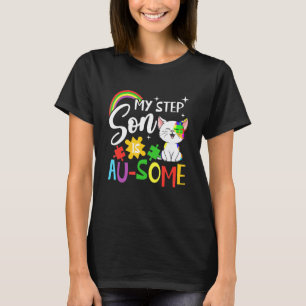 Min stegson är en Au-some Autism Awareness Austis T Shirt