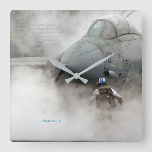 "Min sten" - Psalm144:1 - 2 Fyrkantig Klocka