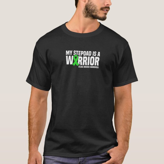 Min Stepdad är en medvetenhet om Warrior Celiac Di T Shirt (Framsida)