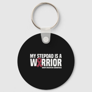 Min Stepdad är en Warrior Brain Aneurysm Awareness Nyckelring