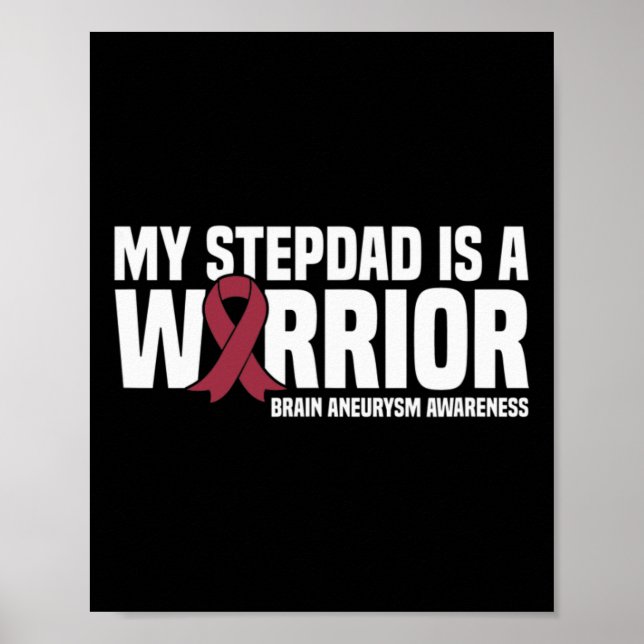 Min Stepdad är en Warrior Brain Aneurysm Awareness Poster (Framsidan)