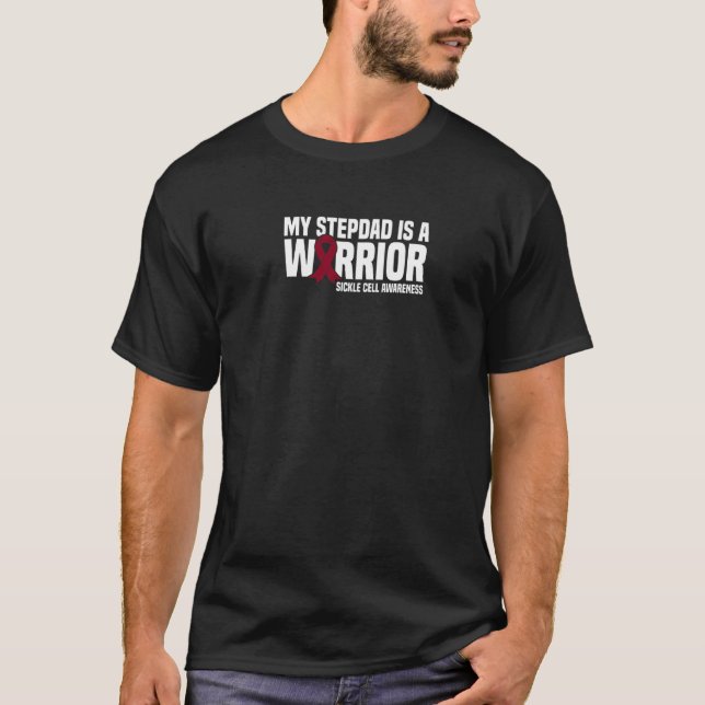 Min Stepdad är en Warrior Sickle Cell-medvetenhet T Shirt (Framsida)