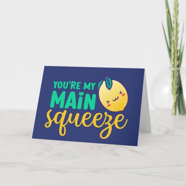 Min stora högljudda Cute Lemon Funny Valentindag Helgkort (Framsida)