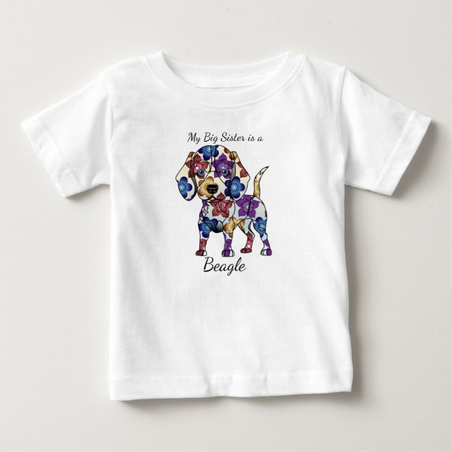 Min stora syster är en Beagle Bodykostym. Tee (Framsida)