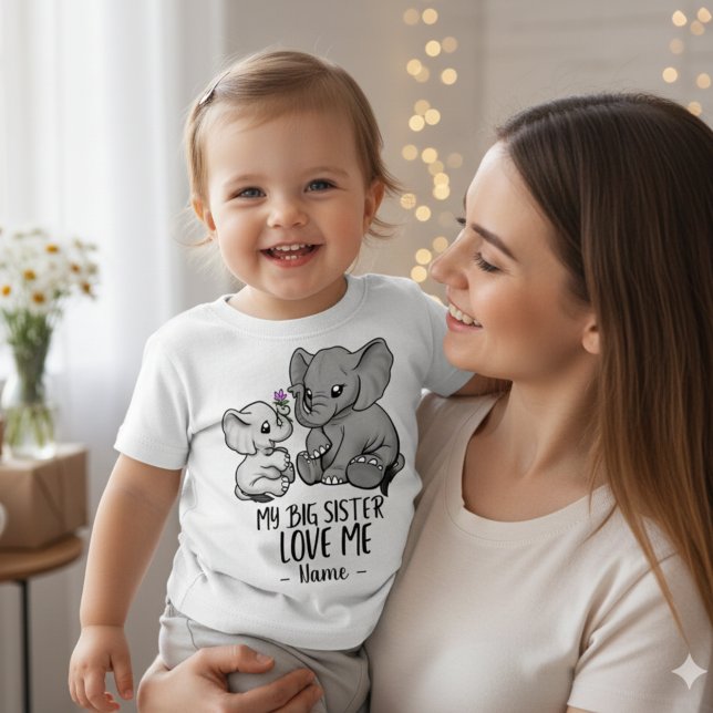 Min store syster älskar mig med personligt namn t shirt (My Big Sister Love Me With Personalized Name Toddler T-shirt)