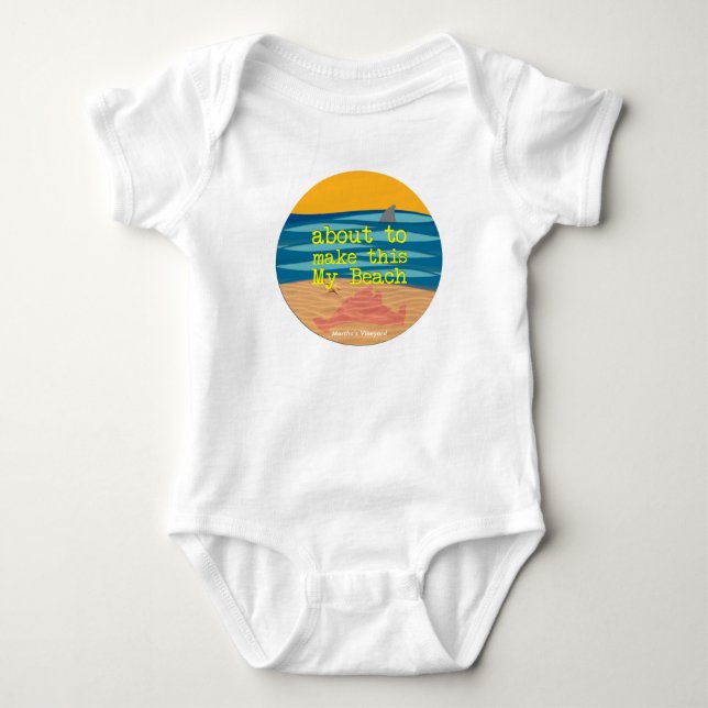 Min strand - Martha's Vineyard Baby Romper Tee Shirt (Framsida)