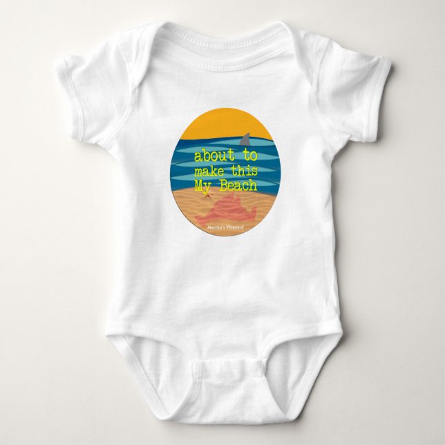 Min strand - Martha's Vineyard Baby Romper Tröja (Framsida)