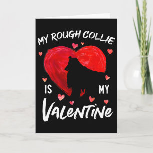 Min strävhåriga collie är min valentine hjärtan st kort