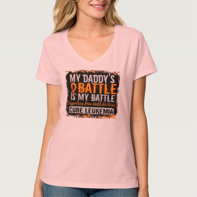 Min strid pappa för för 2 Leukemia T-shirt (Framsida)