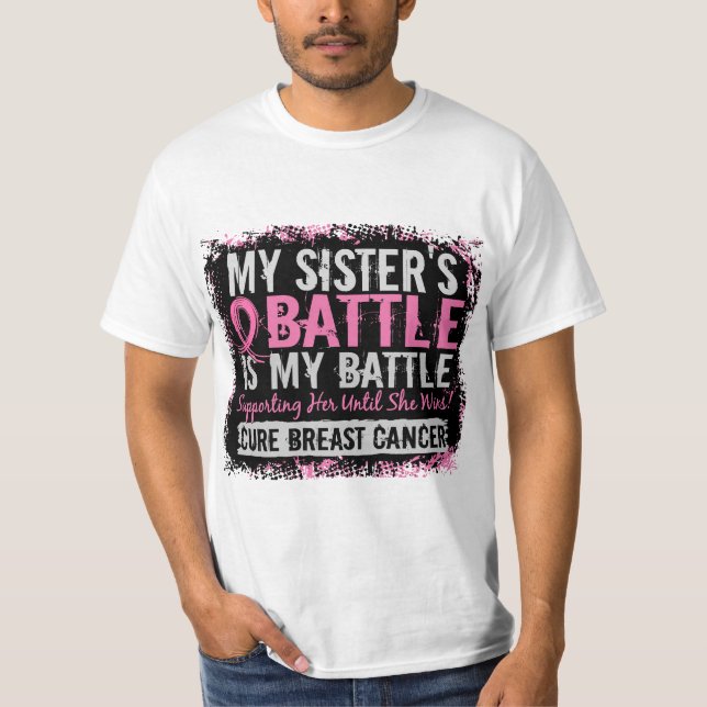 Min strid syster för för 2 bröstcancer tee shirt (Framsida)
