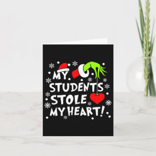 Min Student Stole My Heart jul Julafton Teacher Kort