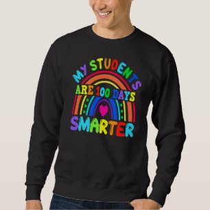 Min Studenter är 100 dagar smartare cute Rainbow F Lång Ärmad Tröja