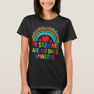 Min Studenter är 100 dagar Smarter Rainbow Teacher T Shirt