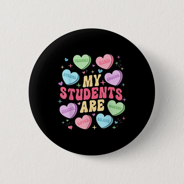Min Studenter är lärare Valentines day Candy Knapp (Framsida)