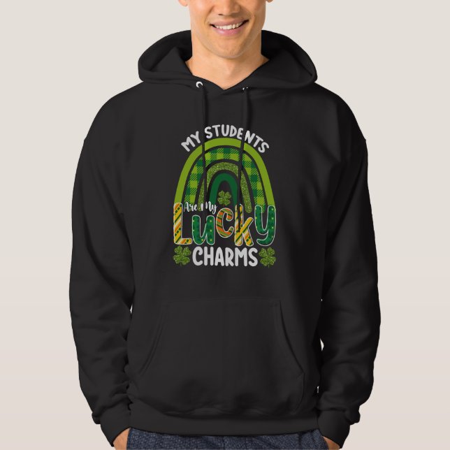 Min Studenter är min Lucky Charms St patrick's day Hoodie (Framsida)