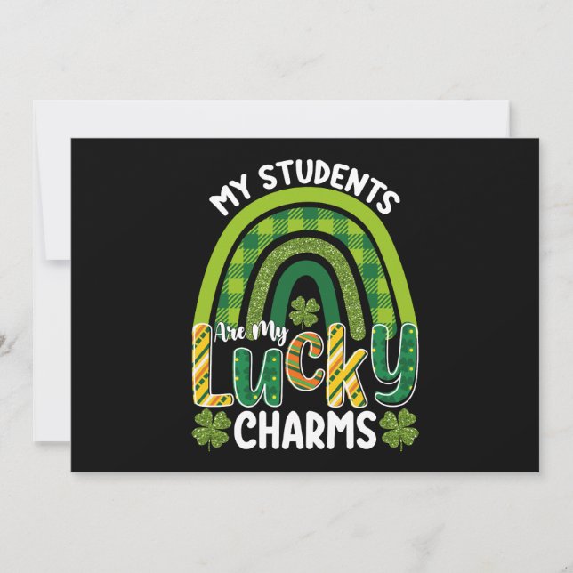Min Studenter är min Lucky Charms St patrick's day Inbjudningar (Framsida)