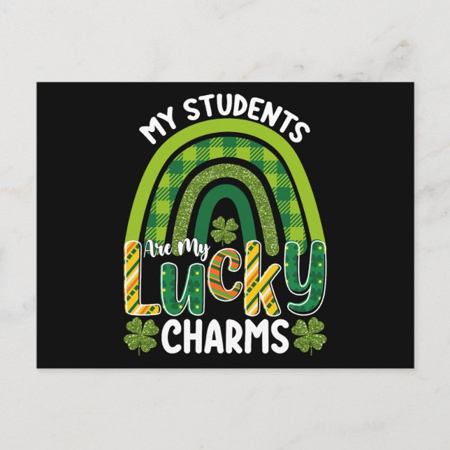 Min Studenter är min Lucky Charms St patrick's day Vykort (Framsida)