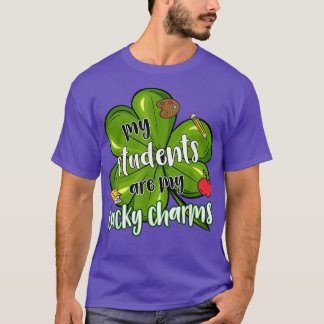 Min Studenter är min lyckliga charms Klöver Lärare T Shirt