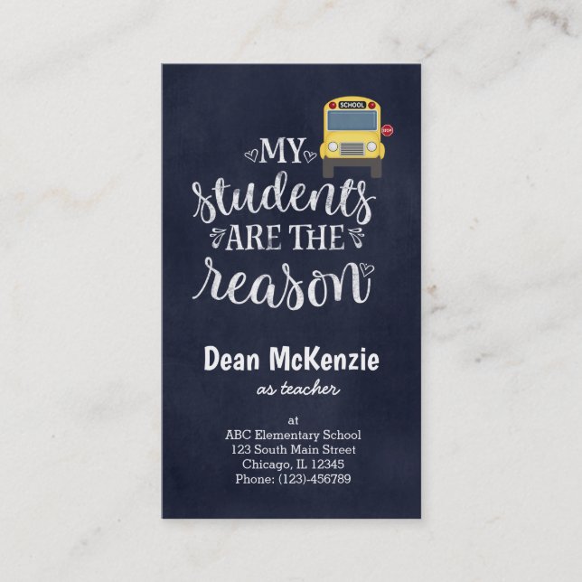 Min studenter är orsaken visitkort (Framsida)