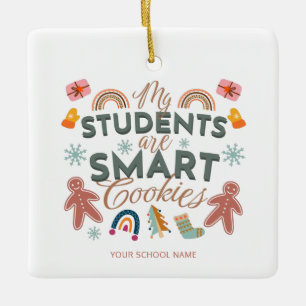 Min Studenter är smart Cookies Lärare jul Julgransprydnad Keramik