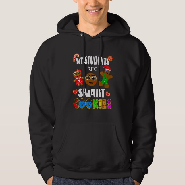 Min Studenter är Smart, Julafton Cookies Hoodie (Framsida)