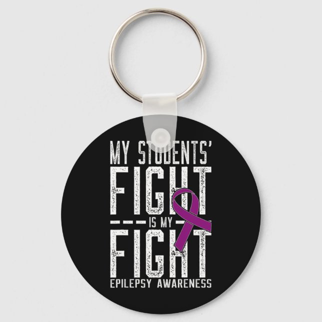 Min Studenter Fight är min Epilepsimedvetenhet i k Nyckelring (Framsida)
