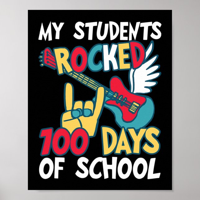 Min Studenter har 100 dagar i skolan för lärare Poster (Framsidan)