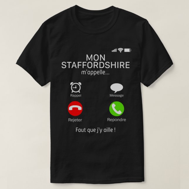Min Stviddshire Bull Terrier Hund kallar mig Mobil T Shirt (Design framsida)
