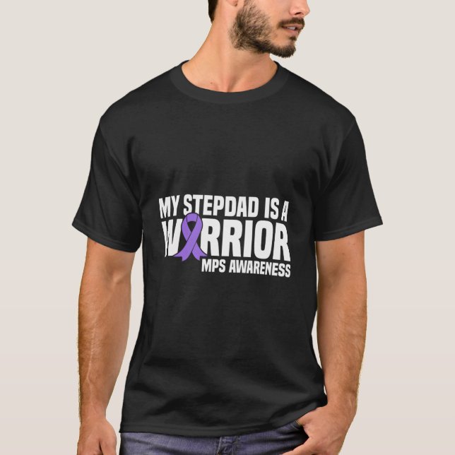 Min styvfar är en krigare Mps-medvetenhet T Shirt (Framsida)